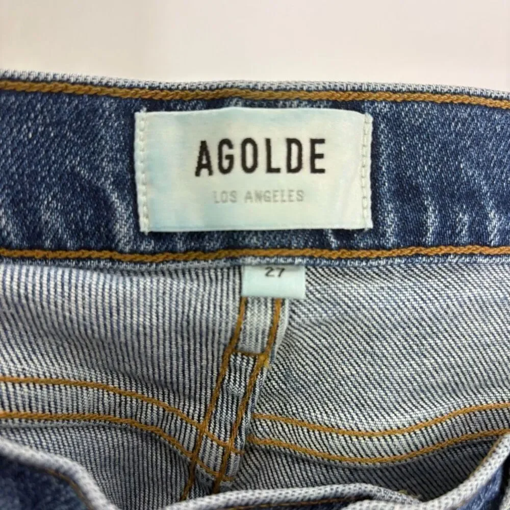 Agolde High Waisted Skinny Ankle Jeans Hidden‎ Button Fly Size 27